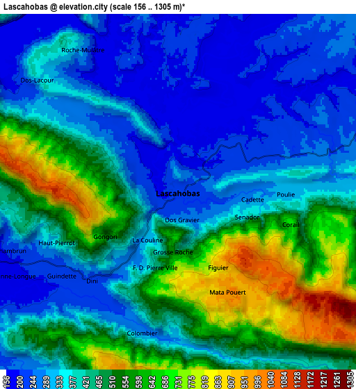 Zoom OUT 2x Lascahobas, Haiti elevation map