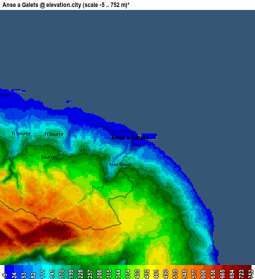 Zoom OUT 2x Anse à Galets, Haiti elevation map