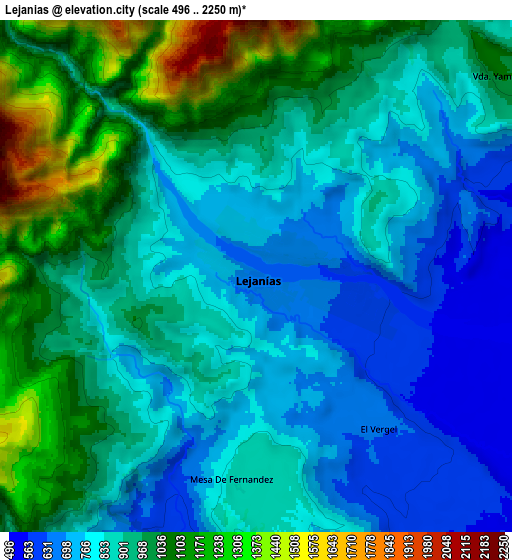 Zoom OUT 2x Lejanías, Colombia elevation map