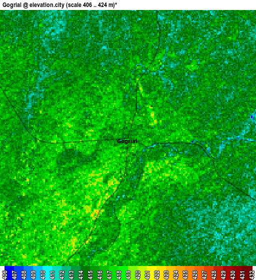 Zoom OUT 2x Gogrial, South Sudan elevation map