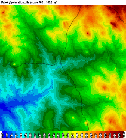 Zoom OUT 2x Pajok, South Sudan elevation map