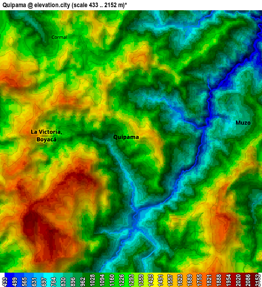 Zoom OUT 2x Quípama, Colombia elevation map