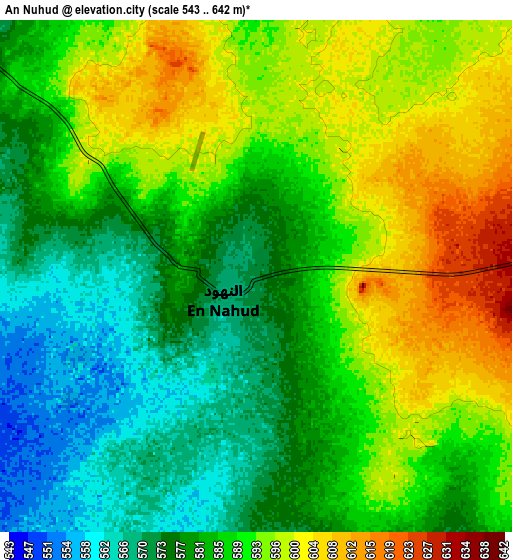 Zoom OUT 2x An Nuhūd, Sudan elevation map