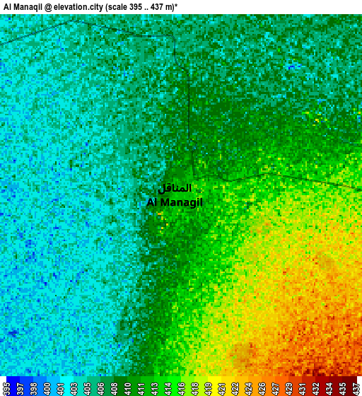 Zoom OUT 2x Al Manāqil, Sudan elevation map