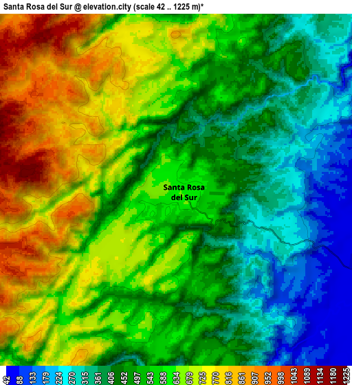 Zoom OUT 2x Santa Rosa del Sur, Colombia elevation map