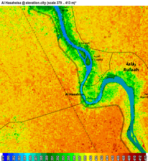 Zoom OUT 2x Al Hasaheisa, Sudan elevation map