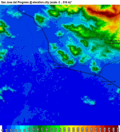 Zoom OUT 2x San José del Progreso, Mexico elevation map