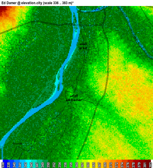 Zoom OUT 2x Ed Damer, Sudan elevation map