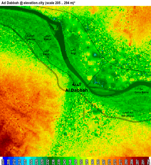 Zoom OUT 2x Ad Dabbah, Sudan elevation map