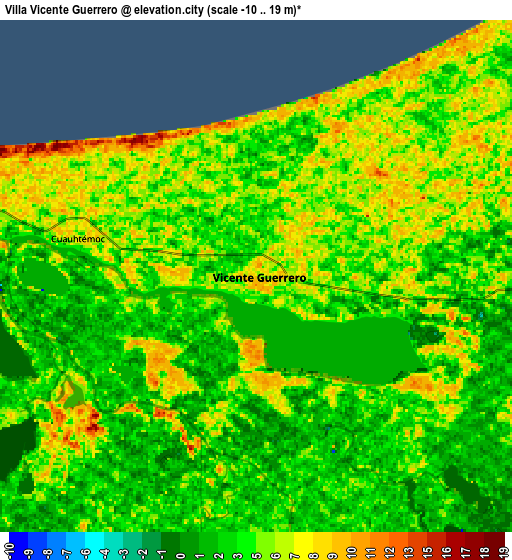 Zoom OUT 2x Villa Vicente Guerrero, Mexico elevation map