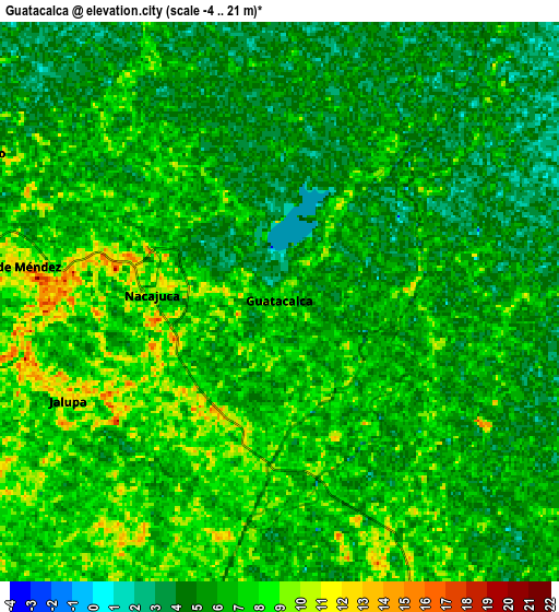 Zoom OUT 2x Guatacalca, Mexico elevation map