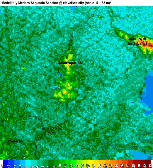 Zoom OUT 2x Medellín y Madero Segunda Sección, Mexico elevation map