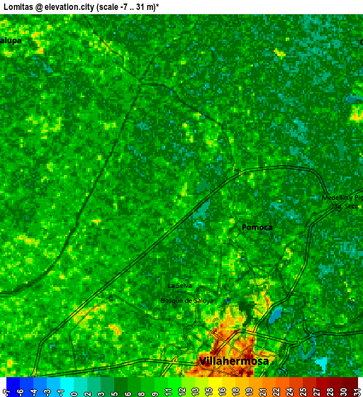 Zoom OUT 2x Lomitas, Mexico elevation map