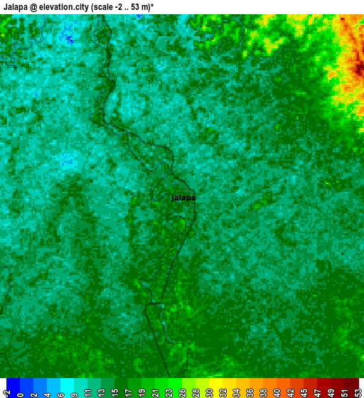 Zoom OUT 2x Jalapa, Mexico elevation map