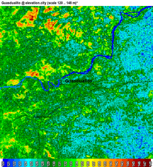 Zoom OUT 2x Guasdualito, Venezuela elevation map