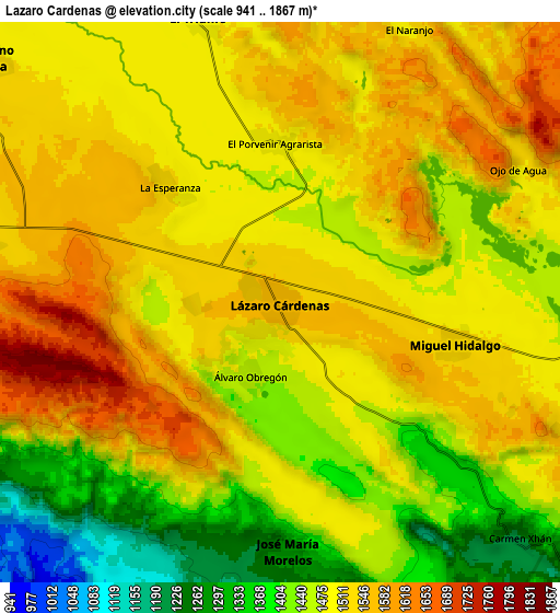 Zoom OUT 2x Lázaro Cárdenas, Mexico elevation map