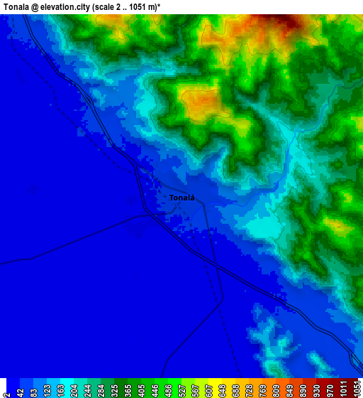 Zoom OUT 2x Tonalá, Mexico elevation map