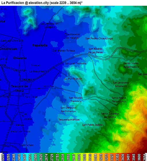 Zoom OUT 2x La Purificación, Mexico elevation map