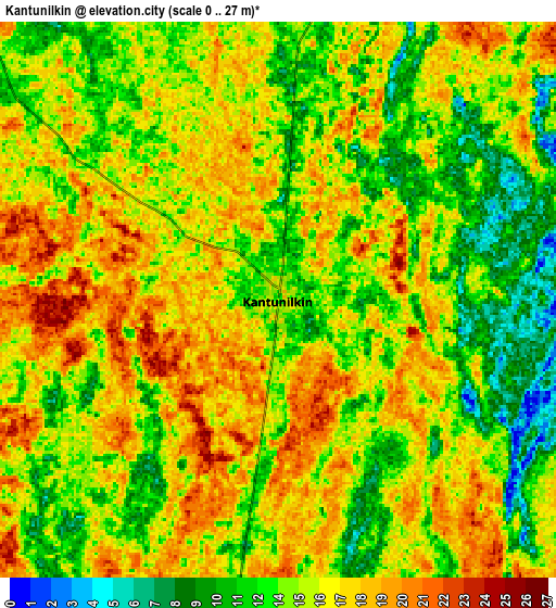 Zoom OUT 2x Kantunilkín, Mexico elevation map
