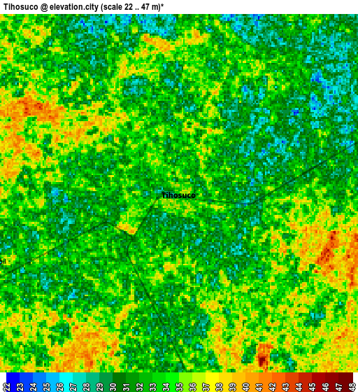 Zoom OUT 2x Tihosuco, Mexico elevation map