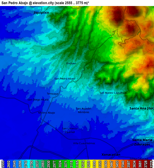 Zoom OUT 2x San Pedro Abajo, Mexico elevation map