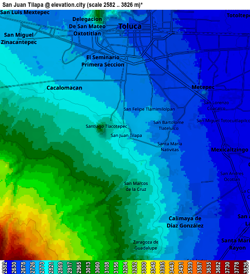 Zoom OUT 2x San Juan Tilapa, Mexico elevation map