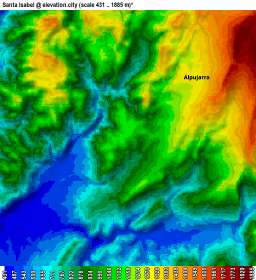 Zoom OUT 2x Santa Isabel, Colombia elevation map