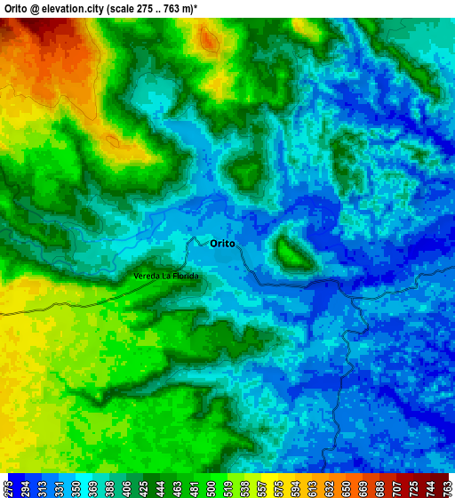 Zoom OUT 2x Orito, Colombia elevation map