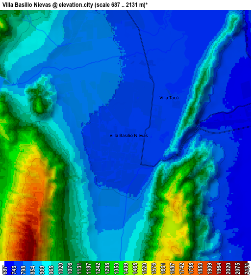 Zoom OUT 2x Villa Basilio Nievas, Argentina elevation map