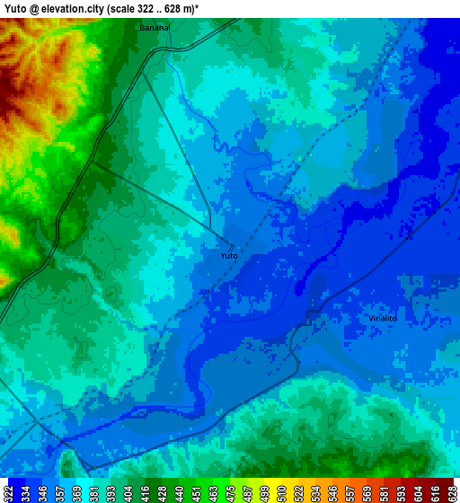 Zoom OUT 2x Yuto, Argentina elevation map