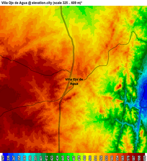 Zoom OUT 2x Villa Ojo de Agua, Argentina elevation map