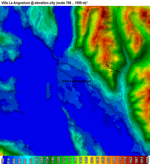 Zoom OUT 2x Villa La Angostura, Argentina elevation map