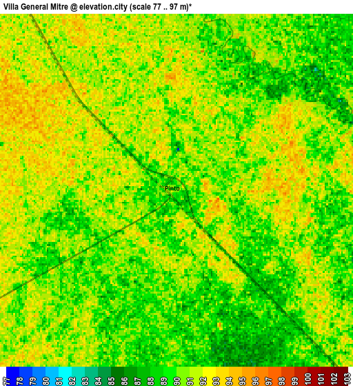 Zoom OUT 2x Villa General Mitre, Argentina elevation map
