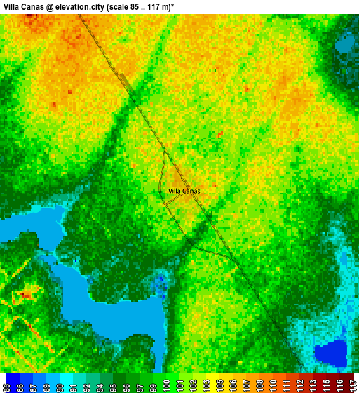 Zoom OUT 2x Villa Cañás, Argentina elevation map