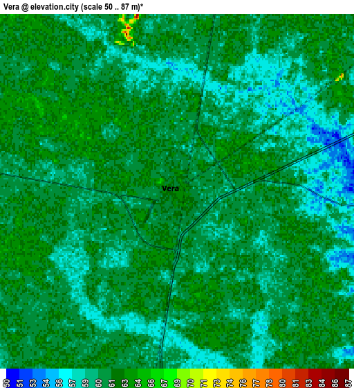 Zoom OUT 2x Vera, Argentina elevation map