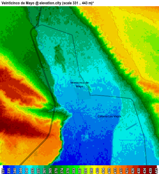 Zoom OUT 2x Veinticinco de Mayo, Argentina elevation map