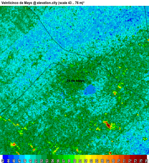 Zoom OUT 2x Veinticinco de Mayo, Argentina elevation map