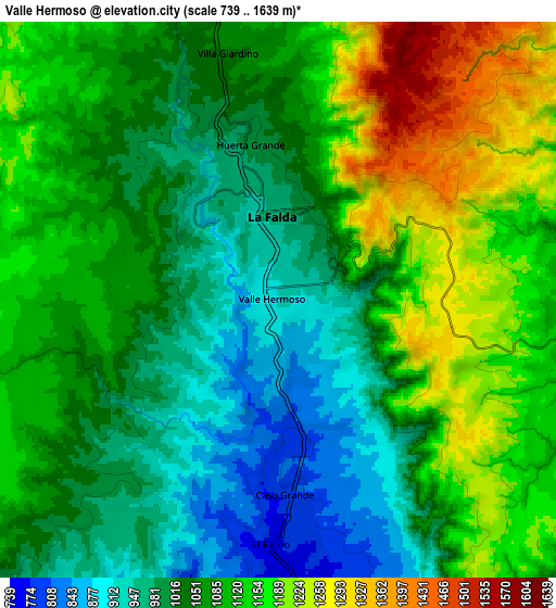 Zoom OUT 2x Valle Hermoso, Argentina elevation map