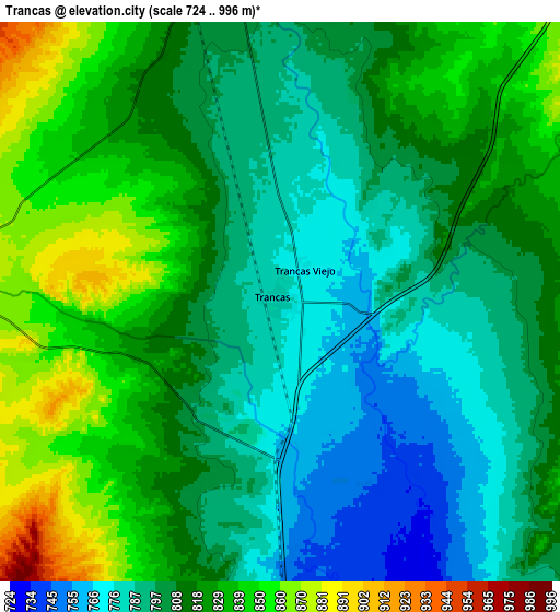 Zoom OUT 2x Trancas, Argentina elevation map