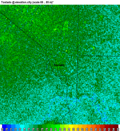 Zoom OUT 2x Tostado, Argentina elevation map