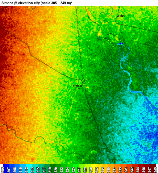 Zoom OUT 2x Simoca, Argentina elevation map