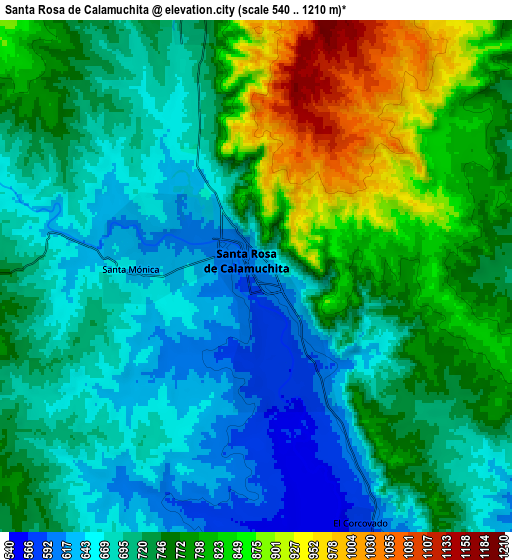 Zoom OUT 2x Santa Rosa de Calamuchita, Argentina elevation map