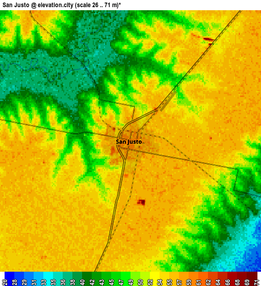Zoom OUT 2x San Justo, Argentina elevation map