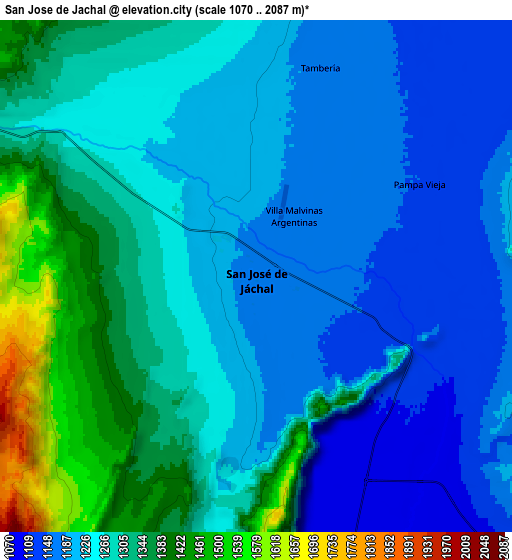 Zoom OUT 2x San José de Jáchal, Argentina elevation map