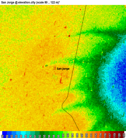 Zoom OUT 2x San Jorge, Argentina elevation map