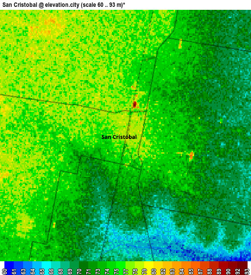 Zoom OUT 2x San Cristóbal, Argentina elevation map
