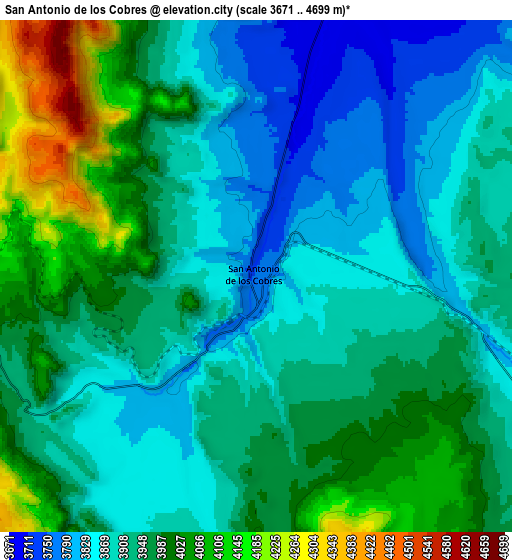 Zoom OUT 2x San Antonio de los Cobres, Argentina elevation map