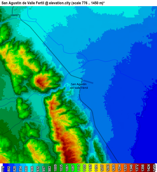 Zoom OUT 2x San Agustín de Valle Fértil, Argentina elevation map