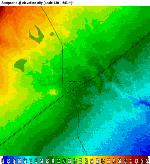 Zoom OUT 2x Sampacho, Argentina elevation map