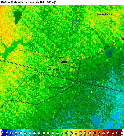 Zoom OUT 2x Rufino, Argentina elevation map